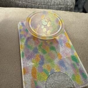 Colorful Glitter magnetic card Case with PopSocket